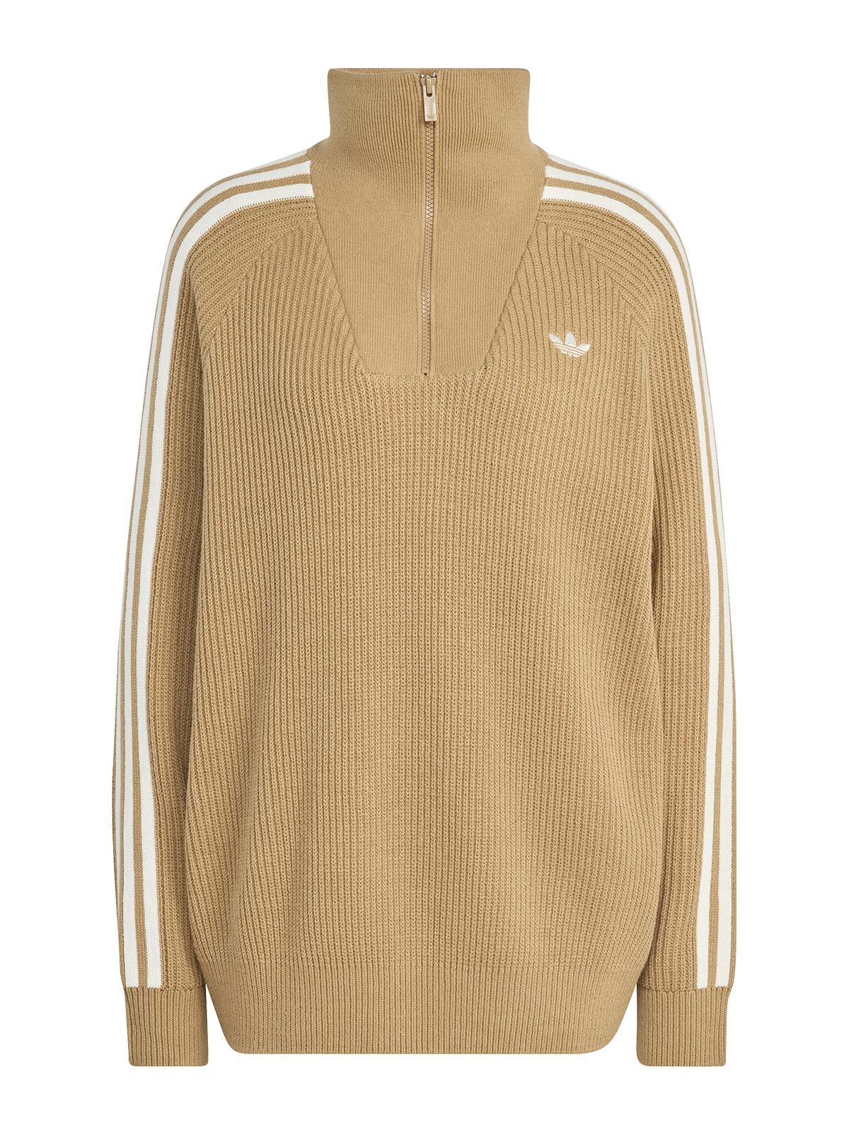 beige adidas Funnel Neck with Quarter Zip pullover | Quaranta